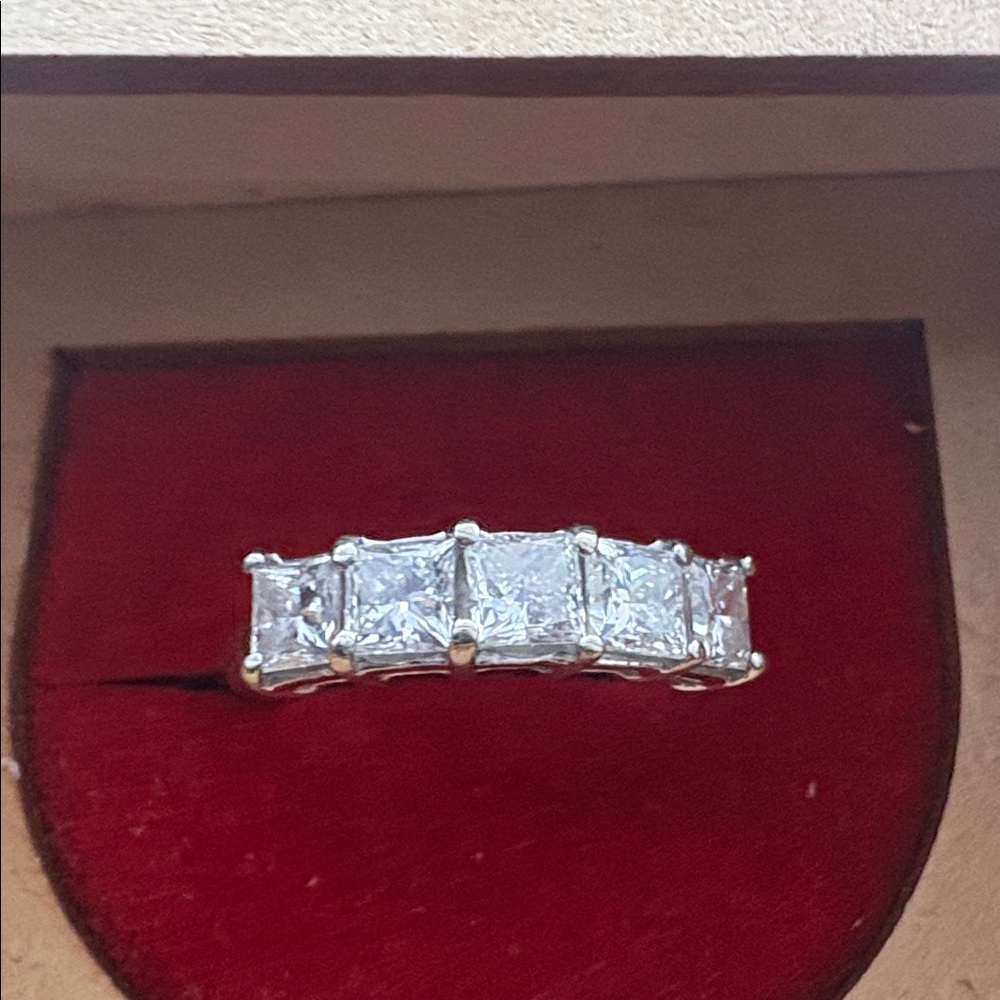 White gold band lab diamonds 2 carat princess cut
